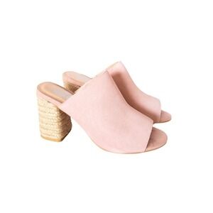 New Naughty Monkey Size 10 HELENA 2" Heeled Sandal Blush SUEDE Padded Insole